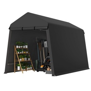 GustoWave 6x8 Ft Outdoor Portable Storage Shelter Shed with Rolled Up Zipper Doors & Vents, Heavy Duty Carport, Waterproof and Uv Resistant - 1 of 4