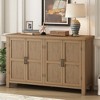 VYNXARIA 4-Door Storage Sideboard with Adjustable Shelves and Retro Atimon Handles ,Ample Storage,Pinewood Legs,Natural - 2 of 4