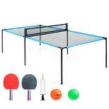 Costway Ping Pong Table Game Set 2-In-1 Mesh Volleyball Tennis Table Indoor Outdoor