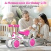 Allobebe Baby Balance Bike For Ages Up to 3 Years Adjustable Seat, Silent & Soft 4 Wheel Ride On, Light Pink - 2 of 4