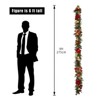 COZONY Large Outdoor Christmas Set, Red & Golden 30" Lighted Christmas Wreath and Garland for Front Door Decor - 2 of 4