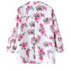 Nlife Women Lapel Collar Floral Print Button Down Long Sleeve Elastic Cuff Shirt - 3 of 4