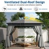10'x10' Outdoor Gazebo Tent with Double Roofs, Patio Gazebo Canopy with Mosquito Netting for Garden, Lawn, Gray -ModernLuxe - 4 of 4