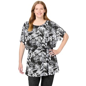 Woman Within Women's Plus Size Miracle Mesh Blouson Tunic - 1 of 4