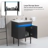 30" Bathroom Vanity With Sink Wall Mounted/Freestanding Vanity Sink Set With Sensing Light Large Storage Space Metal Legs For Bathroom - image 3 of 4