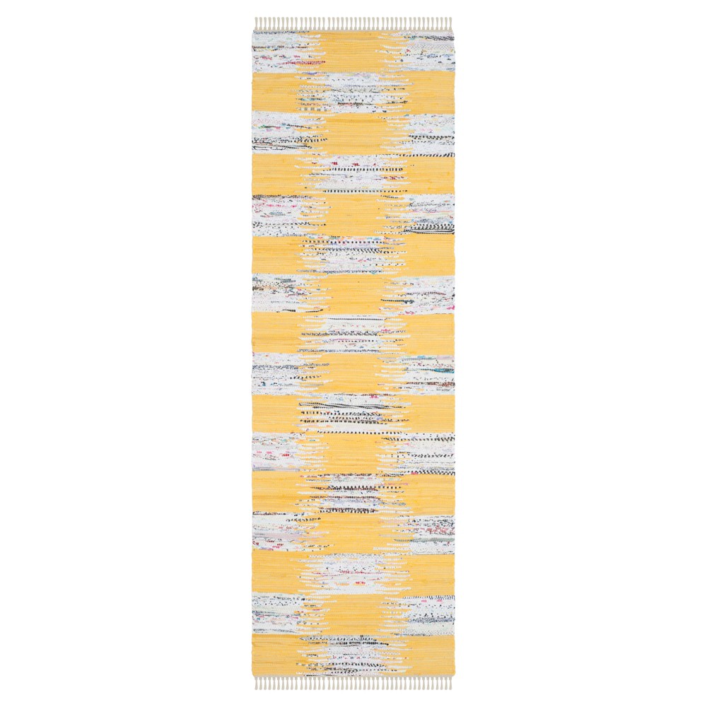 2'3inx7' Runner Murphy Woven Rug Yellow/Multi - Safavieh