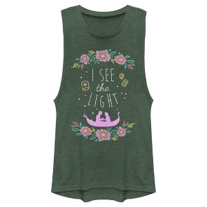 Juniors Womens Tangled Rapunzel and Flynn I see the Light Festival Muscle Tee - 1 of 4