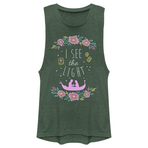 Juniors Womens Tangled Rapunzel and Flynn I see the Light Festival Muscle Tee - image 1 of 4