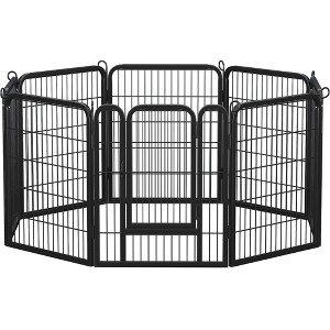 Yaheetech 8 Panels Metal Dog Playpen Dog Cat Exercise Barrier, Black - 1 of 4