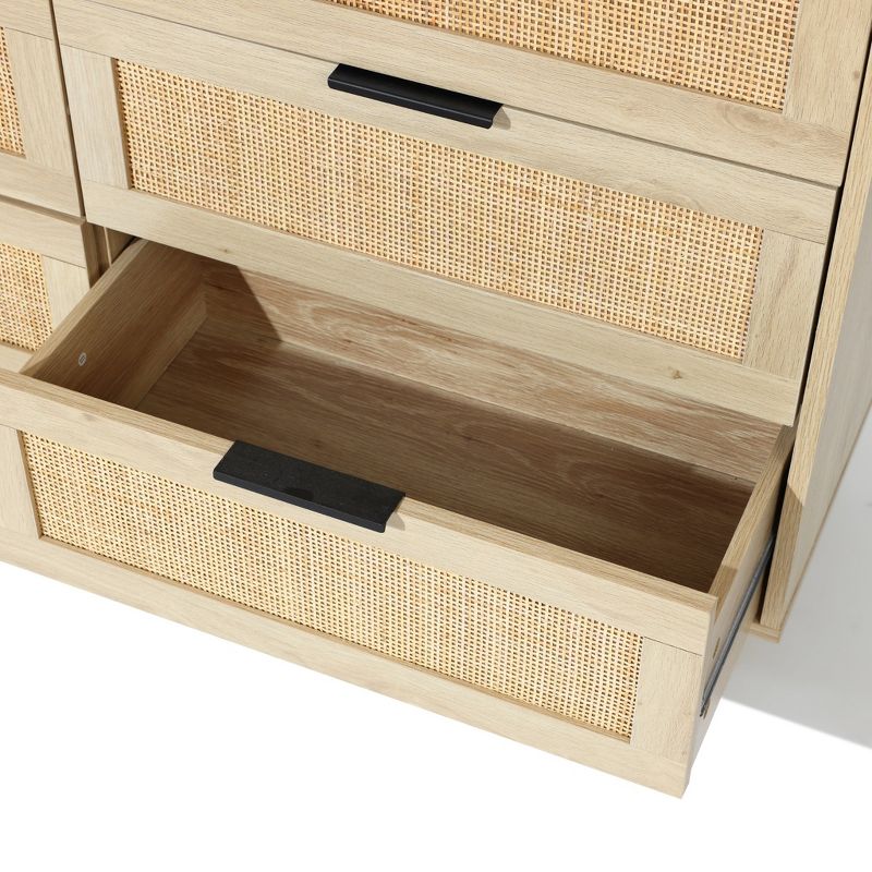 LuxenHome Light Oak Manufactured Wood 6-Drawer Bedroom Dresser Brown, 5 of 9