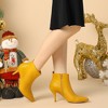 Allegra K Women's Pointed Toe Side Zipper Stiletto Heels Ankle Boots - 3 of 4