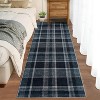 Washable Non-Slip Runner Rug - Plaid Hallway, Kitchen, Entryway Mat - Stain Resistant Farmhouse Carpet - 2 of 4