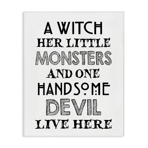 Stupell Industries Quirky Halloween Family Quote Striped Typography Phrase  Canvas Art - 1 of 4