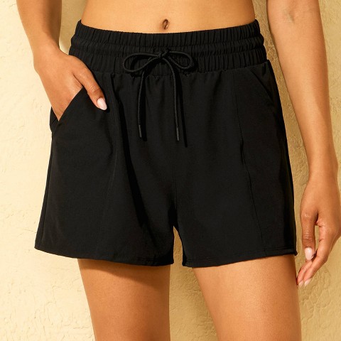 Shade & Shore Women's Drawstring Swim Shorts - Shade & Shore™ Black M