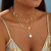 Summit Adventure Gold Layered Necklace Set, Dainty Stackable Seashell & Pearl Choker for Women, Waterproof Jewelry Gift - 4 of 4