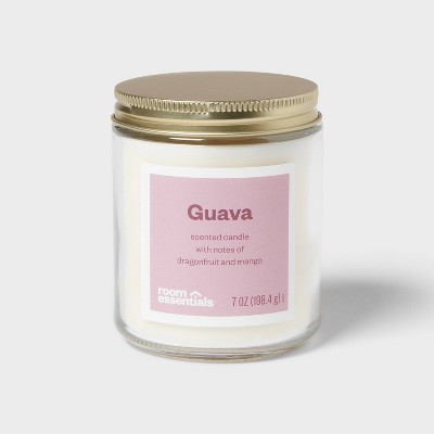 7oz Glass Jar Candle with Lid Guava - Room Essentials™