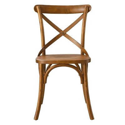 Walnut High Cross Back Upholstered Side Chair