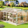 Whizmax 6x8/6x10 FT Aluminum Greenhouse - Heavy Duty Polycarbonate Panels with Roof Vent, Walk-In Garden House for Backyard, Patio, Easy Assembly - 3 of 4