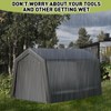 8x12FT Portable Heavy Duty Storage Shelter Shed, Outdoor Waterproof Car Port Shelter, with Roll Up Zipper Doors, for Bikes, Motorcycles, Tools - 3 of 4