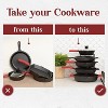 LunaLulinlk 5-Tier Pan Rack Silicone Coated Cookware Organizer for Cast Iron Skillets and Pots, 12.2" Black - 4 of 4