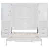 KIGFTSOD Queen Size Murphy Bed Wall Bed with Closet ,Drawers and Shelves - 3 of 4