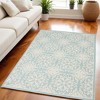 Aqua Floral Power Loom Area Rug - 2 of 4