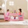 Kids Table and Chair Set, 4 in 1 Wooden Activity Table & 2 Chairs with Storage Drawer Detachable Tabletop for Toddlers Kids Drawing, Reading - 2 of 4
