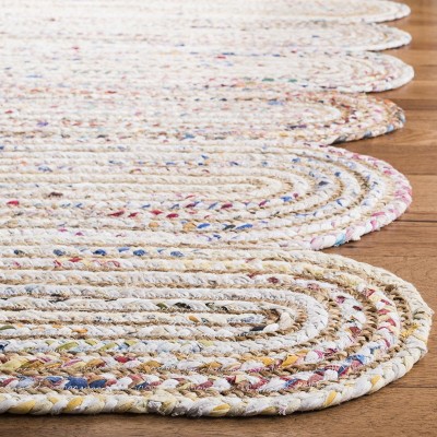 Ivory Cotton Hand-Knotted 6' Square Area Rug