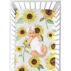 Sweet Jojo Designs Girl Baby Fitted Crib Sheet Sunflower Yellow and Green - 4 of 4