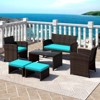 Tangkula 6 PCS Patio Furniture Set w/ 1 Loveseat 1 Coffee Table 2 Armchairs 2 Ottomans - 2 of 4