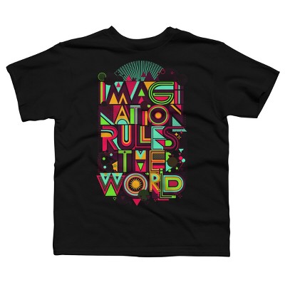Boy's Design By Humans Imagination Rules The World By Dzeri29 T-Shirt
