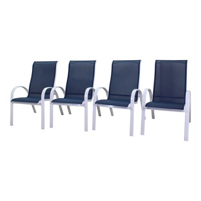 Courtyard Casual Santa Fe Aluminum Sling Chair  Set of 4