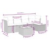 vidaXL 6 Piece Patio Sofa Set with Cushions Gray Poly Rattan - Gray without storage 6 Piece - 4 of 4