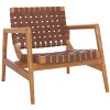 Bellona Leather Woven Accent Chair - ACH1004 - Safavieh - 4 of 4