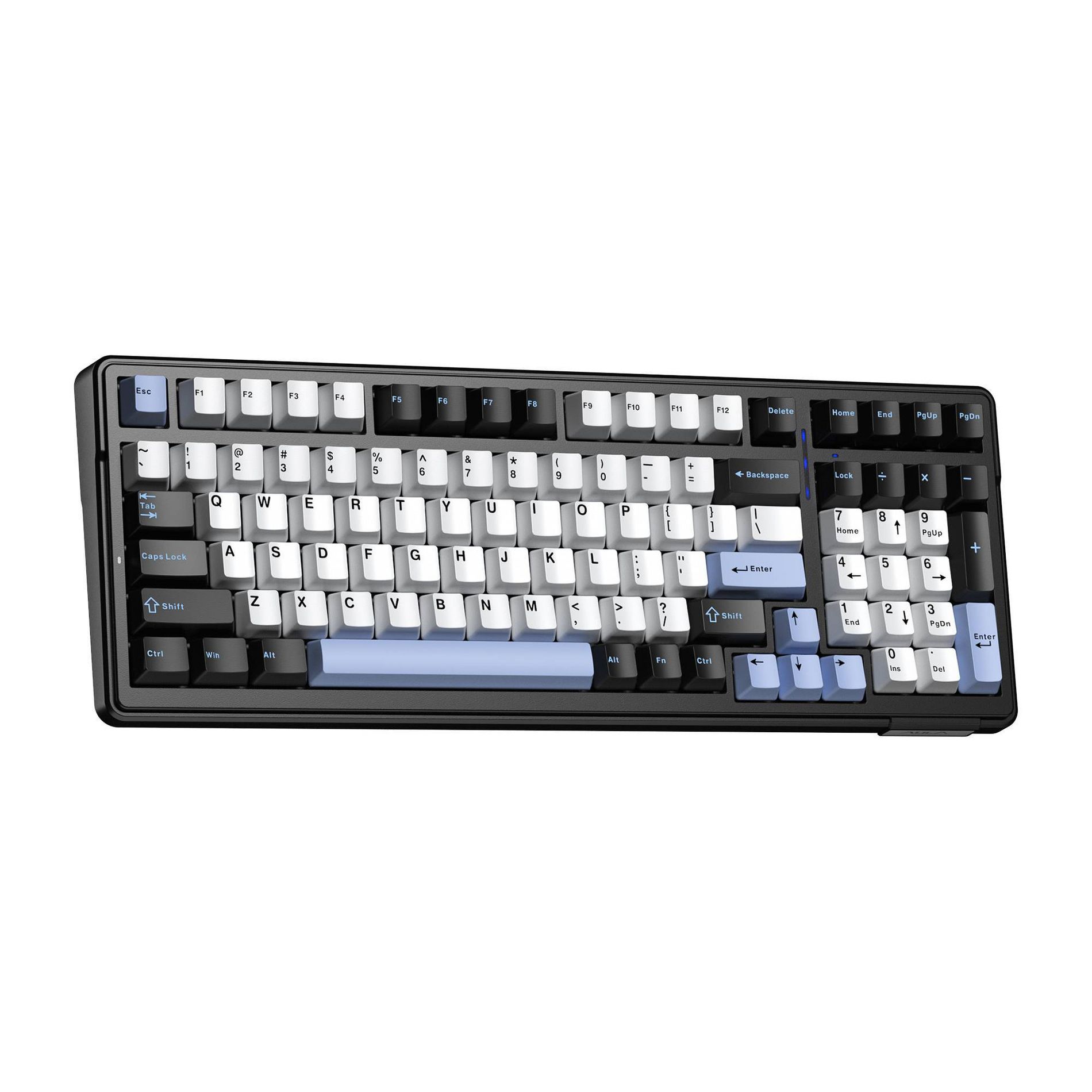 AULA F99 96% Wireless Mechanical Gaming Keyboard Hot Swap RGB 8000 mAh NumPad Tri-Connect - Blue, Black