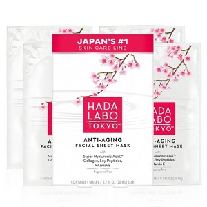 Hada Labo Tokyo Anti-Aging Facial Sheet Mask, Spa Face Mask Firms & Hydrates - 4 ct - 1 of 4