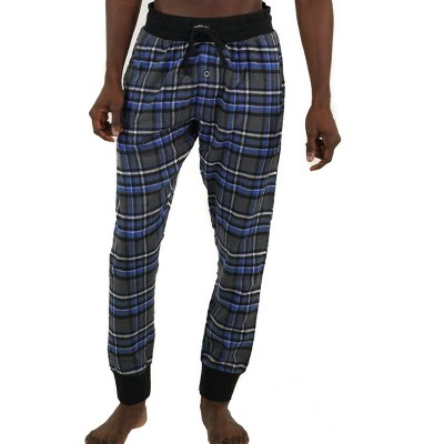 Members Only Men's Fleece Sleep Pant With Two Side Pockets - Multi Colored  Loungewear, Relaxed Fit Pajama Pants For Men, Blue Plaid Xl : Target