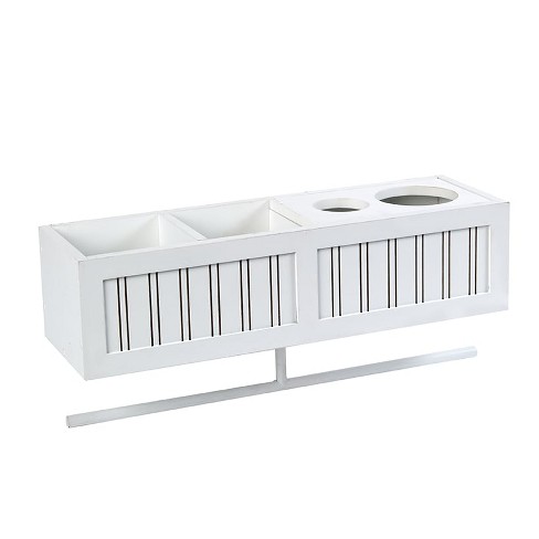 The Lakeside Collection Beauty Wall Shelf With Towel Bar - White : Target