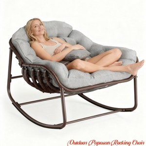 Oversized Outdoor Rocking Chair w/ Spacious Design, Comfort & Support, Versatile Stylish Accent, and Easy Assembly & Maintenance - 1 of 4