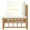 vidaXL 2 Piece Patio Lounge Set with Cream White Cushions Bamboo - 4 of 4