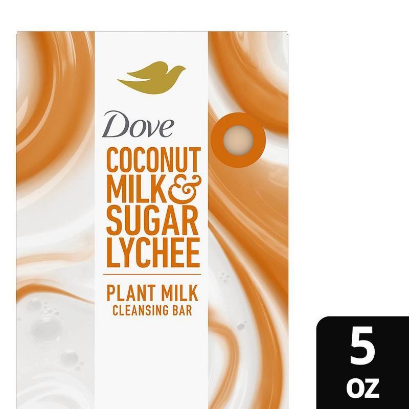 Dove Beauty Plant Based Bar Soap - Coconut Milk &#38; Sugar Lychee - 5oz, 1 of 13