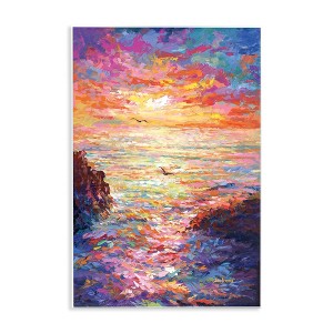 Stupell Industries Vibrant Abstract Ocean Sunset Wall Plaque Art, 10" x 15" - 1 of 4