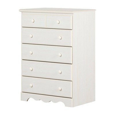 Summer Breeze 5-Drawer Chest  White Wash  - South Shore