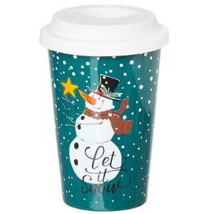 The Lakeside Collection Ceramic Holiday Mugs with Lid - 1 of 4