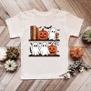 Halloween Bookshelf Ghosts - Youth Short Sleeve Graphic T-Shirt and Toddler Short Sleeve Graphic T-Shirt - 3 of 4