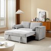 Fabric Sleeper Sofa Bed with Convertible Pull-Out Bed and Armrests with Cup Holders - 4 of 4