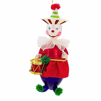 Italian Ornaments 8.5 Inch Jolly Drumbo Clown Italian Ornament Tree Ornaments
