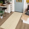 Indoor Modern Checkered Non Slip Living Room Rugs, Washable Soft Ultra Thin Plaid Bedroom Carpet for Home Decor - 4 of 4