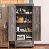 AMERLIFE Farmhouse Kitchen Pantry Cabinet, 72" Tall Storage Cabinet with Adjustable Shelves & Barn Doors - 3 of 4