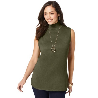 Jessica London Women's Plus Size Fine Gauge Mockneck Sweater
